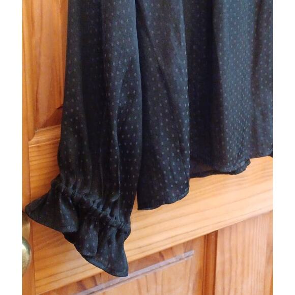 Madewell Shirt Women Small Polka Dot Ruffled V-Neck Coquette Soft Goth Lolita - Picture 4 of 9